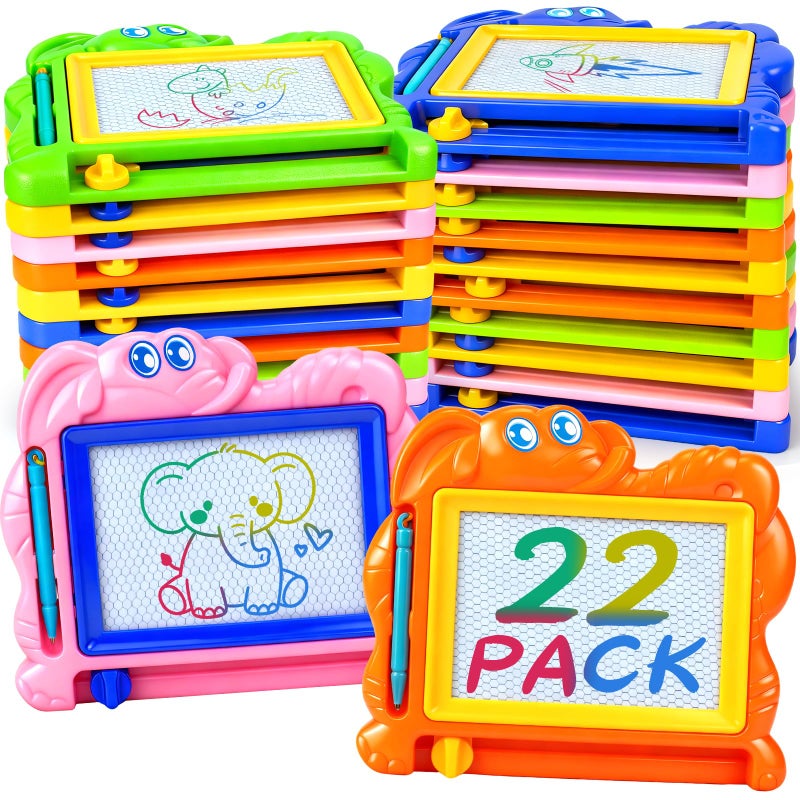 Hymaz 22 Pack Magnetic Drawing Board for Kids, Colorful Doodle Drawing Board for Toddlers 1-3, Erasable Doodle Sketch Tablet Writing Pad for Boys Girls Classroom Rewards Party Favors Easter Gifts - Image 1